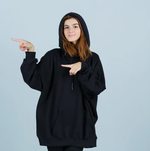 Black over size Hoodies